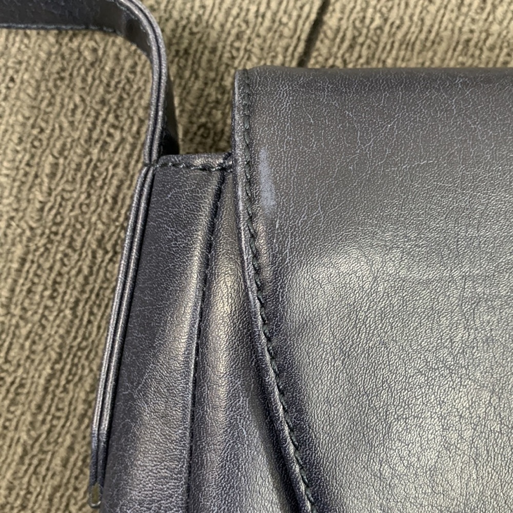 Matt & Nat Messenger Bag Navy Blue Vegan Leather Lesson Laptop Shoulder Bag - Picture 6 of 17